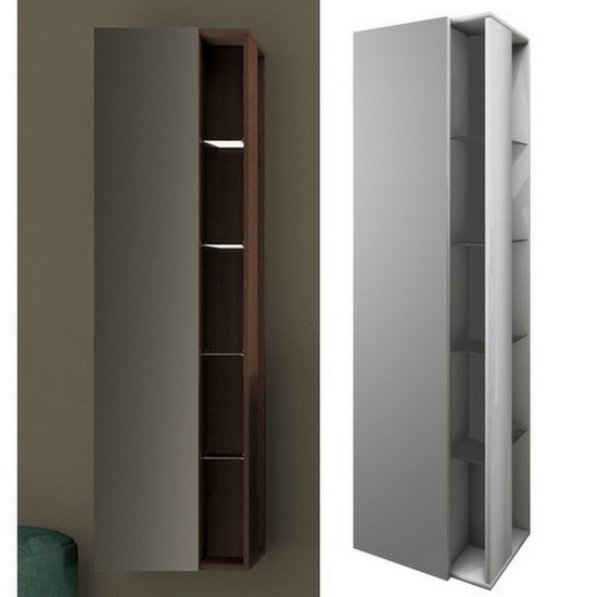 Modern hanging complement 45x32x158H cm column in 2 colors with mirrored door CMP024