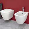 Pair of sanitary ware model Riva suspended modern style ceramic without brida soft closing