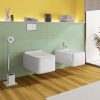 Rimless wall-hung toilet and bidet with slow closing seat Assen model