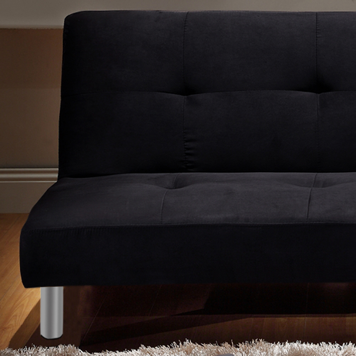 Divano letto bianco o nero 180x110x40 in microfibra con sistema antiribaltamento modello Veronica