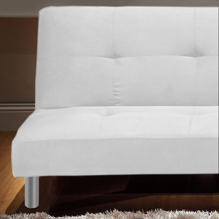 Divano letto bianco o nero 180x110x40 in microfibra con sistema antiribaltamento modello Veronica