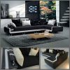 Modern sofa model Dafne 350 cm black and white color removable corner cover