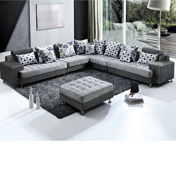 Divano modello Desire 325x250 cm moderno angolare con pouf e