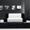 Black and white microfiber 175x103x38 sofa bed with anti-tilt system Susy model