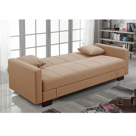 Divano letto contenitore reclinabile microfibra in 2 colori da 198x105 cm 3 posti modello Lucrezia