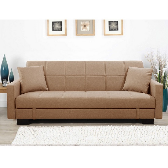 Divano letto contenitore reclinabile microfibra in 2 colori da 198x105 cm 3 posti modello Lucrezia