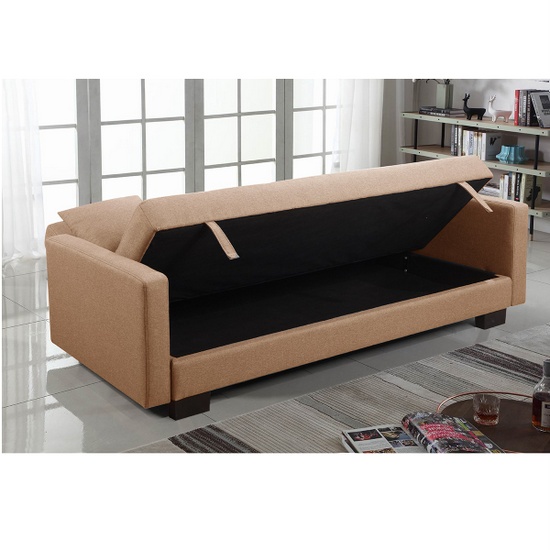 Divano letto contenitore reclinabile microfibra in 2 colori da 198x105 cm 3 posti modello Lucrezia