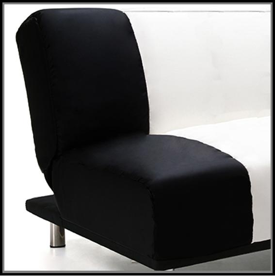 Divano letto 175x103x38 in microfibra bianco e nero con sistema anti-ribaltamento modello Susy