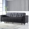 Sofa bed 240x115 cm in black microfiber with storage compartment model "Daniela"