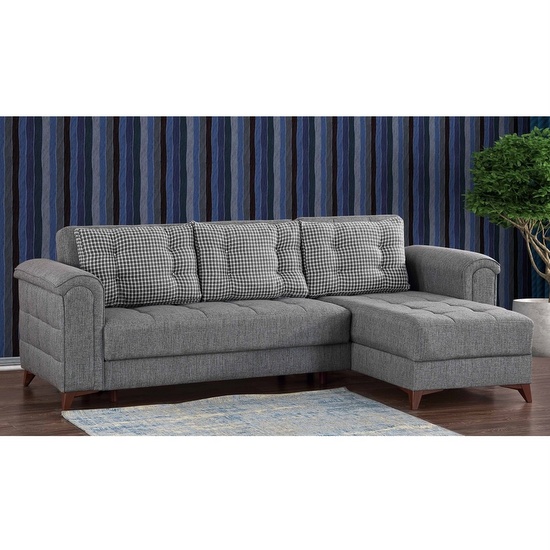 Divano letto 261x173 cm ad angolo reversibile destra o sinistra modello Barbara