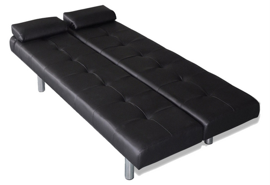 Divano letto ecopelle 167x94x31 reclinabile braccioli inclusi modello Jenny