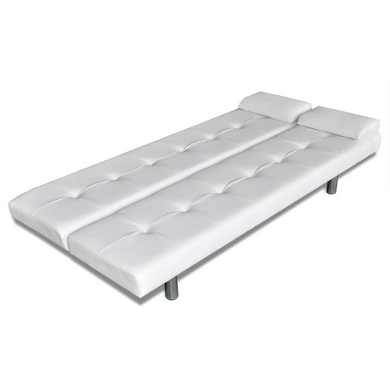 Divano letto ecopelle 167x94x31 reclinabile braccioli inclusi modello Jenny