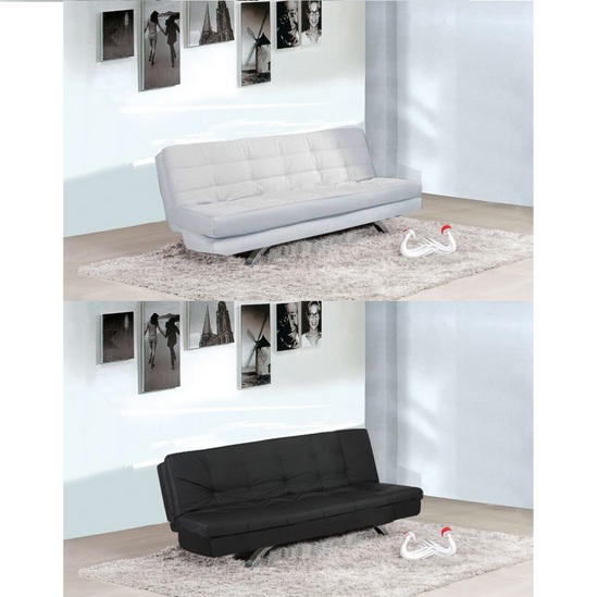 eleonora sofa bed 116x92x43 white or black faux leather