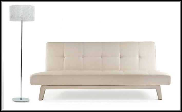 Faux leather sofa bed 180x108x40 in two colors with anti-tip system model Erica