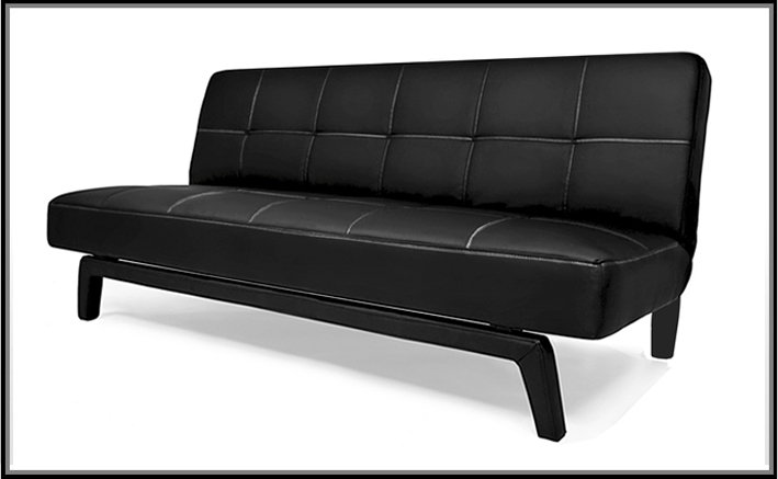 Faux leather sofa bed 180x108x40 in two colors with anti-tip system model Erica