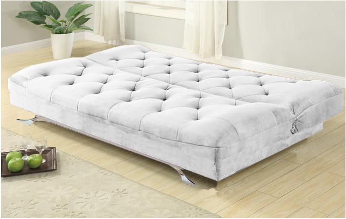 Divano letto microfibra 195x115x38 bianco o nero modello Luciana