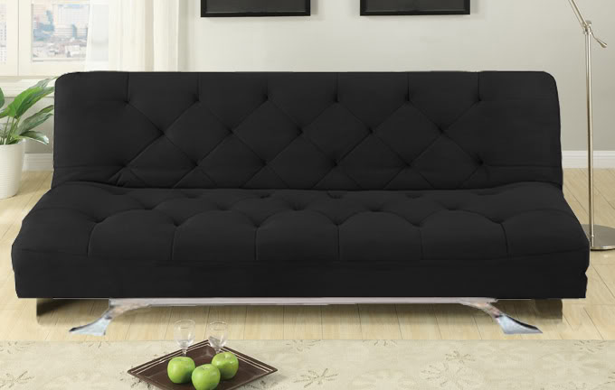Divano letto microfibra 195x115x38 bianco o nero modello Luciana