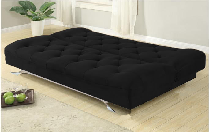 Divano letto microfibra 195x115x38 bianco o nero modello Luciana