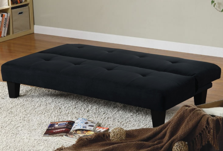 Sofa bed in microfiber or faux leather from 164x78 or 164x95 in 2 colors model Luisa