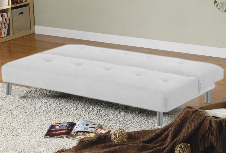 Divano letto bianco o nero 180x110x40 in microfibra con sistema antiribaltamento modello Veronica
