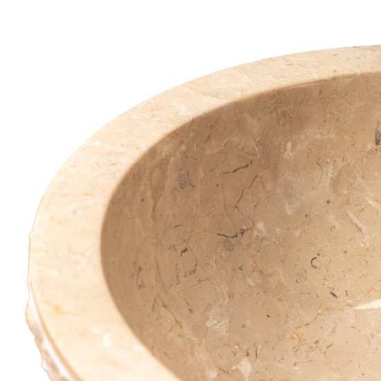 Natural marble stone countertop sink 40 cm with bush-hammered exterior LV49