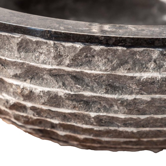 Natural marble stone countertop sink 40 cm with bush-hammered exterior LV49