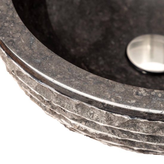 Natural marble stone countertop sink 40 cm with bush-hammered exterior LV49