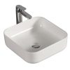 38.5x38.5 cm square ceramic countertop sink in matte white finish LV64