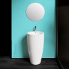 Oval freestanding washbasin 50xH85 CM color glossy white LV58