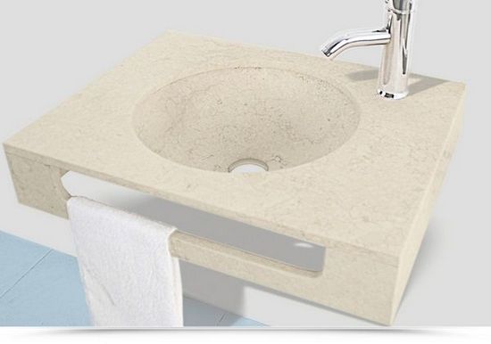 Countertop sink models LAV48 LAV49 in two sizes made of stone-effect marble