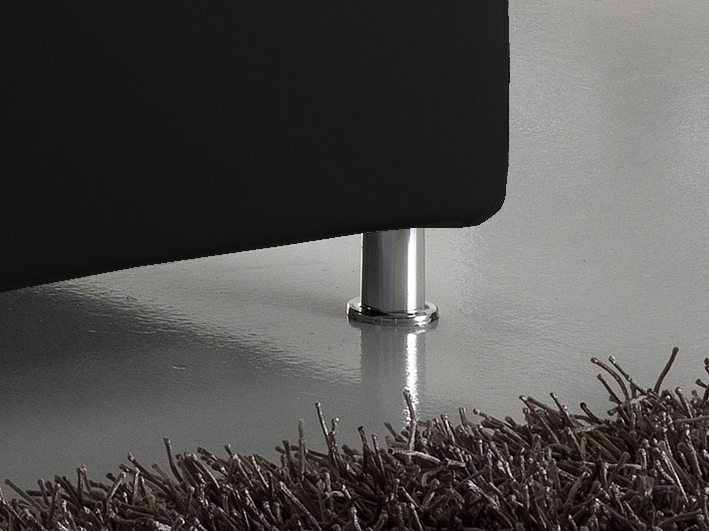 Letto matrimoniale ecopelle nero 224x172 o 224x192 cm design moderno modello Tulipano