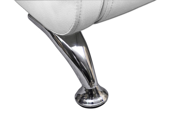 Letto matrimoniale modello Silene 227x174 bianco o nero rivestimento ecopelle piedi in acciaio