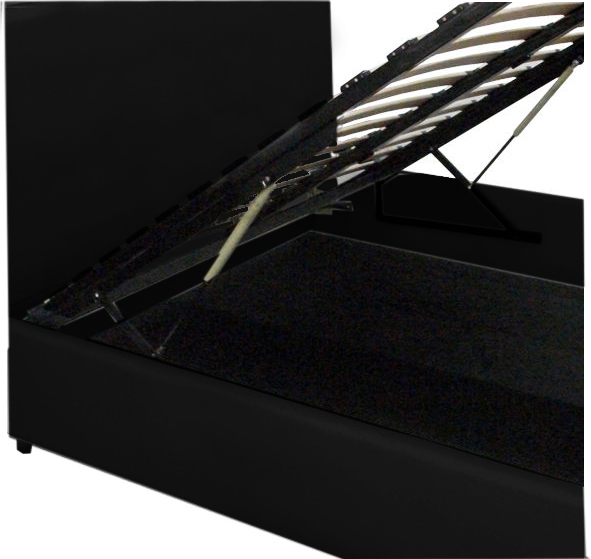 Letto matrimoniale modello Margherita 220x167 con vano contenitore bianco o nero ecopelle