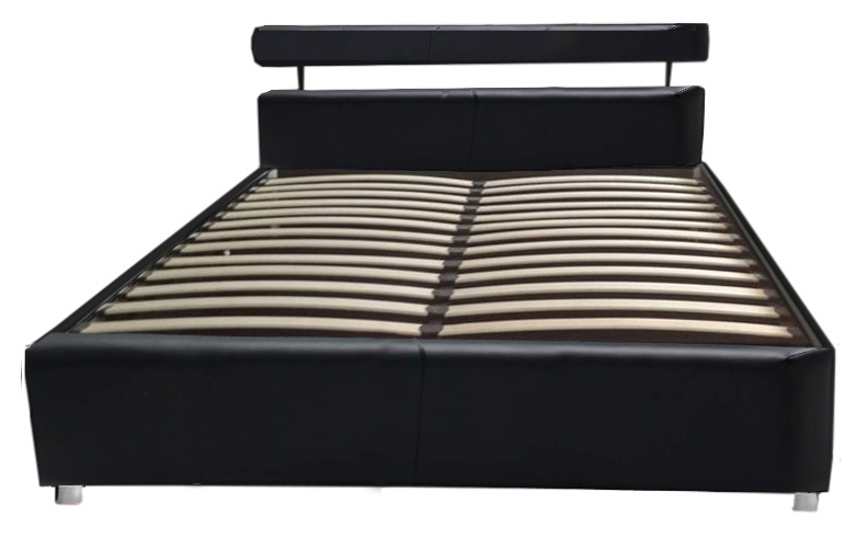 Letto matrimoniale con contenitore modello Primula bianco nero e beige in ecopelle