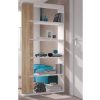 Bookcase 95x25x180h cm 5 white shelves and oak wood column