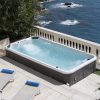 Mini piscina idromassaggio rettangolare 412x220xH111 3 sedute 26 idrogetti cromoterapia ozonoterapia aromaterapia bluetooth MI038