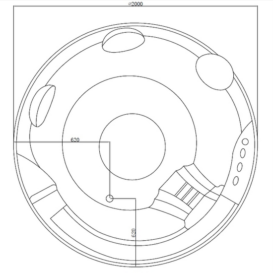 mini_piscina_full_optional_200x200_scheda_tecnica__1556619241_498 Mini whirlpool pool 200x200cm 37 water and air jets bluetooth and heater included MI002