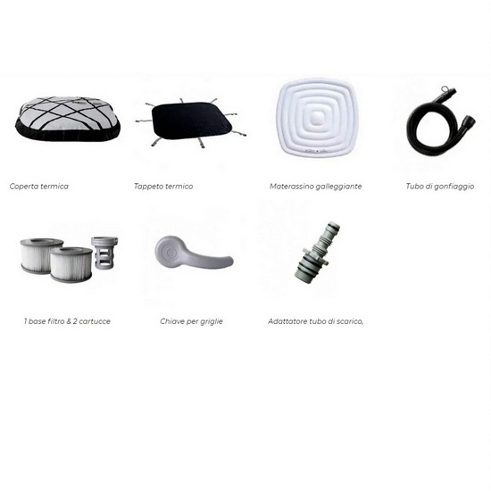 Minipiscina 185x185 sistema autogonfiante idromassaggio 132 getti PG017