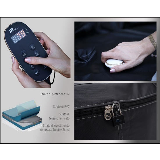 Minipiscina idromassaggio Mspa 185x68H cm con 132 getti da 5-6 posti PG016