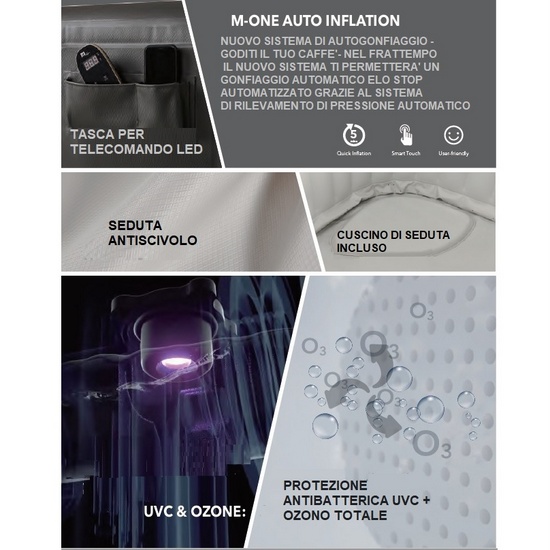 Minipiscina idromassaggio Mspa 185x68H cm con 132 getti da 5-6 posti PG016