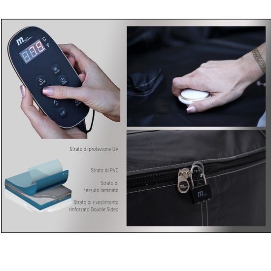 Square whirlpool spa 185x68H cm Mspa with self-inflating motor PG014