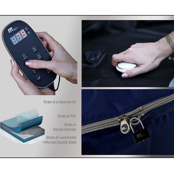 Minipiscina Mspa quadrata 158x68H cm autogonfiante capienza 4 posti PG015