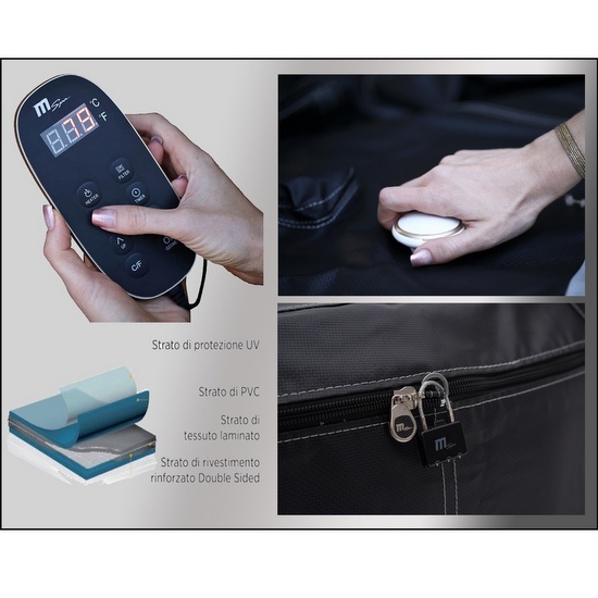 Minipiscina rotonda 204x70H cm con 138 getti idromassaggio autogonfiante 5-6 posti PG012