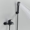 Waterfall bathtub faucet with matte black hand shower RB138