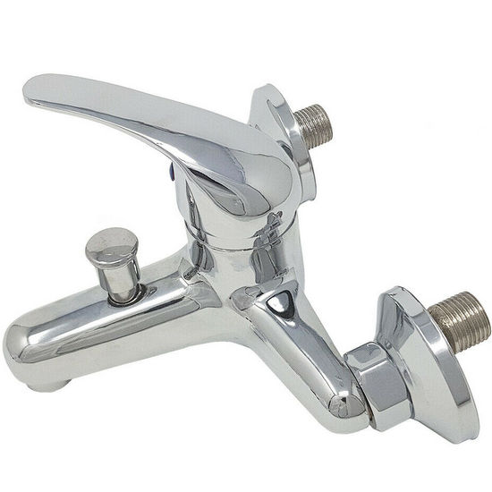 Rubinetto cromato a muro per vasca con deviatore RB134