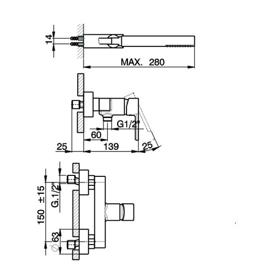 Huber RB107 brand bathtub shower head mixers included