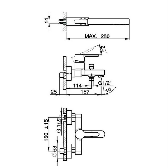Huber RB107 brand bathtub shower head mixers included