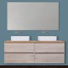 Bathroom furniture mod. Double 120cm with mirror 4 drawers for double basin