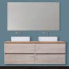 Arredo bagno mod. Double 120cm con specchiera 4 cassetti per doppio lavabo