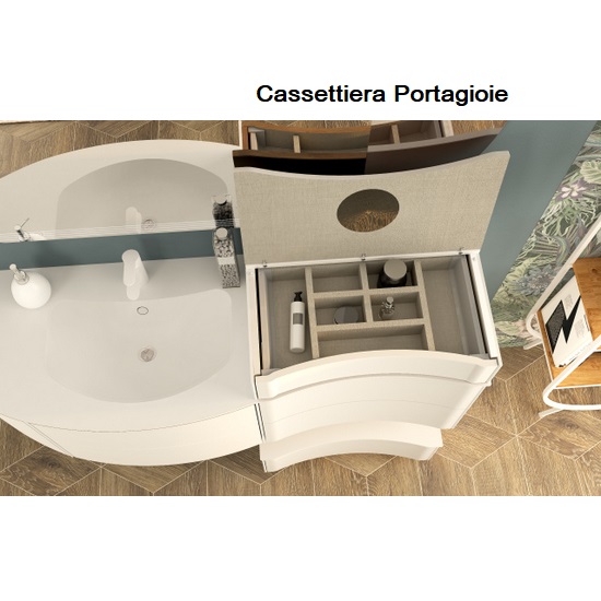 Matt white, bleached oak or tobacco 150cm modern bathroom furniture Safari model